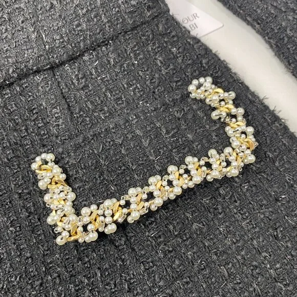 Nadine Merabi Natalie Black Tweed Dress Medium NWT $545 - Picture 8 of 12